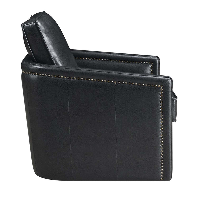 Rocha Swivel Chair w/Glider, Black Leather Aire Acme