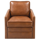Rocha Swivel Chair w/Glider, Brown Leather Aire Acme