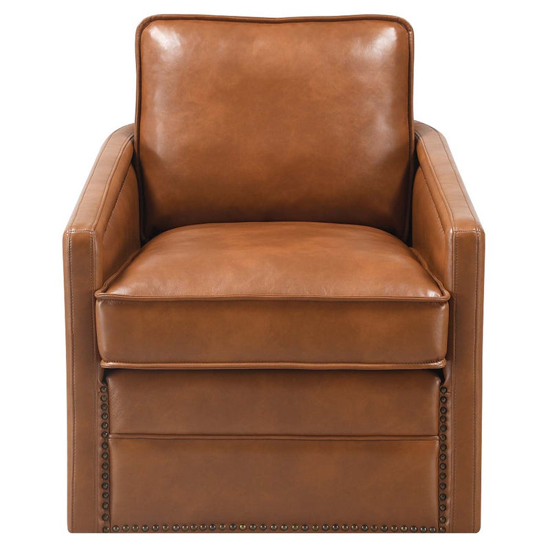 Rocha Swivel Chair w/Glider, Brown Leather Aire Acme