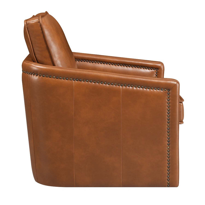 Rocha Swivel Chair w/Glider, Brown Leather Aire Acme