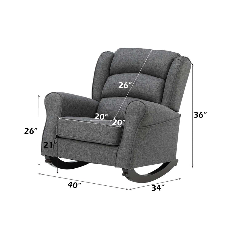 Fabien Rocking Chair, Gray Fabric Acme