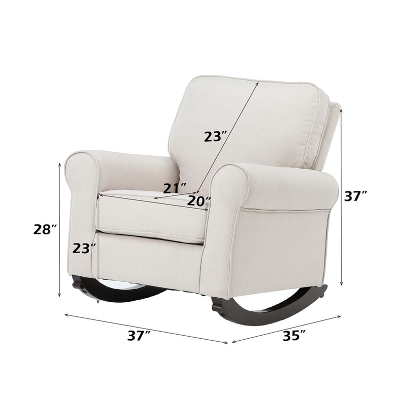 Elvin Rocking Chair, Beige Fabric Acme