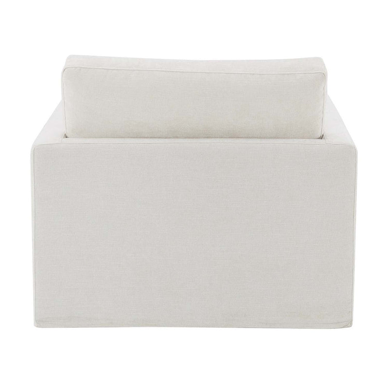 Frederick Swivel Chair w/Pillow, Ivory Fabric Acme