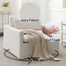 Frederick Swivel Chair w/Pillow, Ivory Fabric Acme
