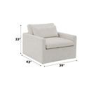Frederick Swivel Chair w/Pillow, Ivory Fabric Acme