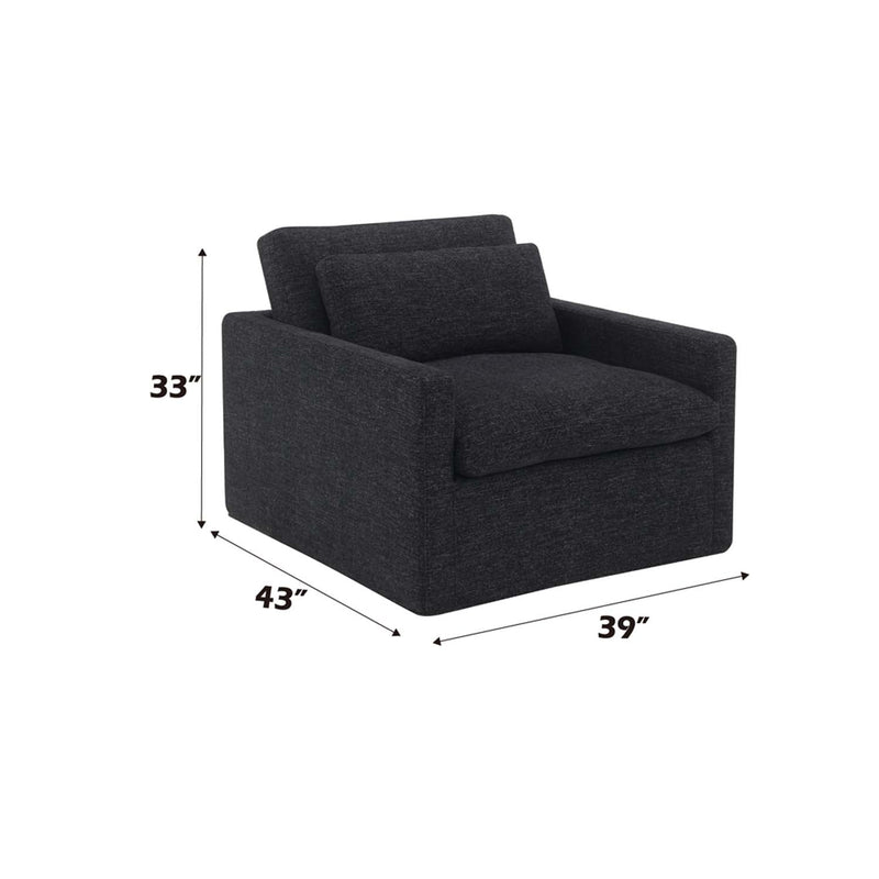Frederick Swivel Chair w/Pillow, Dark Gray Fabric Acme