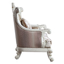 Vanaheim Chair w/Pillow, Fabric & Antique White Finish Acme