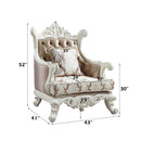 Vanaheim Chair w/Pillow, Fabric & Antique White Finish Acme