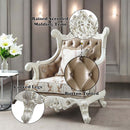 Vanaheim Chair w/Pillow, Fabric & Antique White Finish Acme