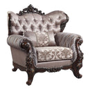 Benbek Chair w/Pillow, Fabric & Antique Oak Finish Acme