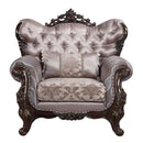 Benbek Chair w/Pillow, Fabric & Antique Oak Finish Acme