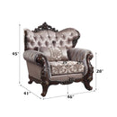 Benbek Chair w/Pillow, Fabric & Antique Oak Finish Acme