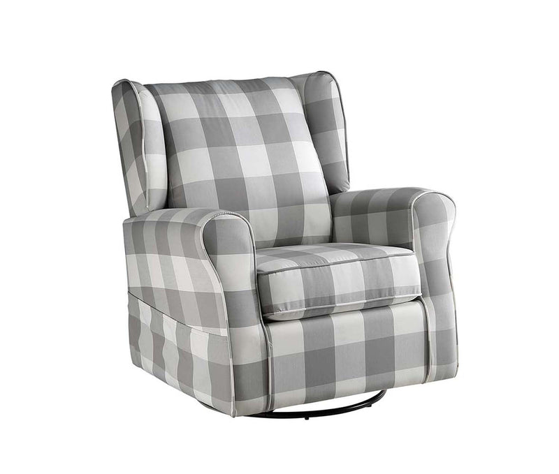 Patli Swivel Chair w/Glider, Gray Fabric Acme