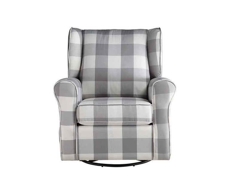 Patli Swivel Chair w/Glider, Gray Fabric Acme