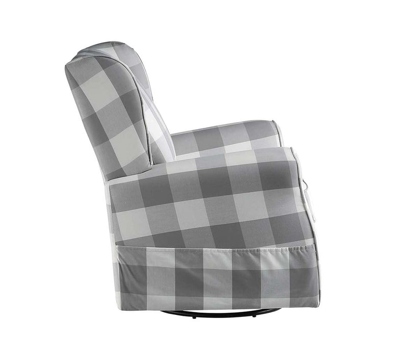 Patli Swivel Chair w/Glider, Gray Fabric Acme