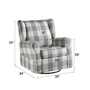 Patli Swivel Chair w/Glider, Gray Fabric Acme