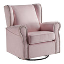 Tamaki Swivel Chair w/Glider, Pink Fabric Acme