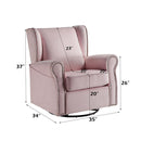 Tamaki Swivel Chair w/Glider, Pink Fabric Acme