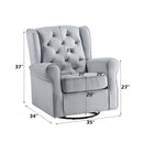 Zeger Swivel Chair w/Glider, Gray Fabric Acme