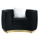 Achelle Chair w/Pillow, Black Velvet Acme