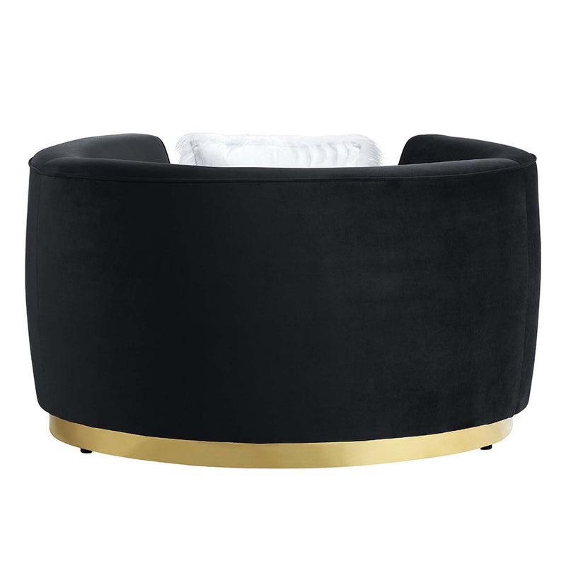 Achelle Chair w/Pillow, Black Velvet Acme