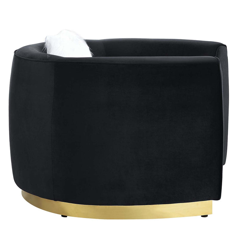 Achelle Chair w/Pillow, Black Velvet Acme