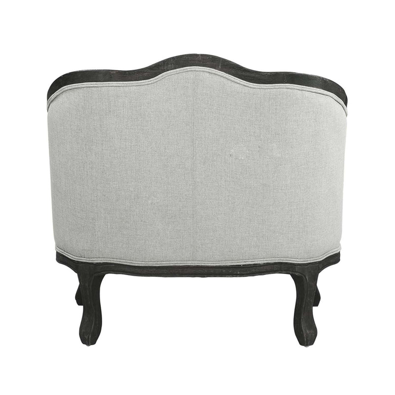 Samael Chair w/Pillow, Gray Linen & Dark Brown Finish Acme