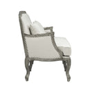 Tania Chair w/Pillow, Cream Linen & Gray Finish Acme