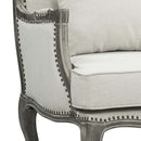 Tania Chair w/Pillow, Cream Linen & Gray Finish Acme