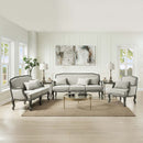 Tania Chair w/Pillow, Cream Linen & Gray Finish Acme