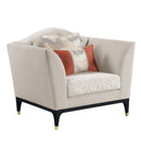 Tayden Chair w/2 Pillows, Beige Velvet Acme
