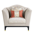 Tayden Chair w/2 Pillows, Beige Velvet Acme