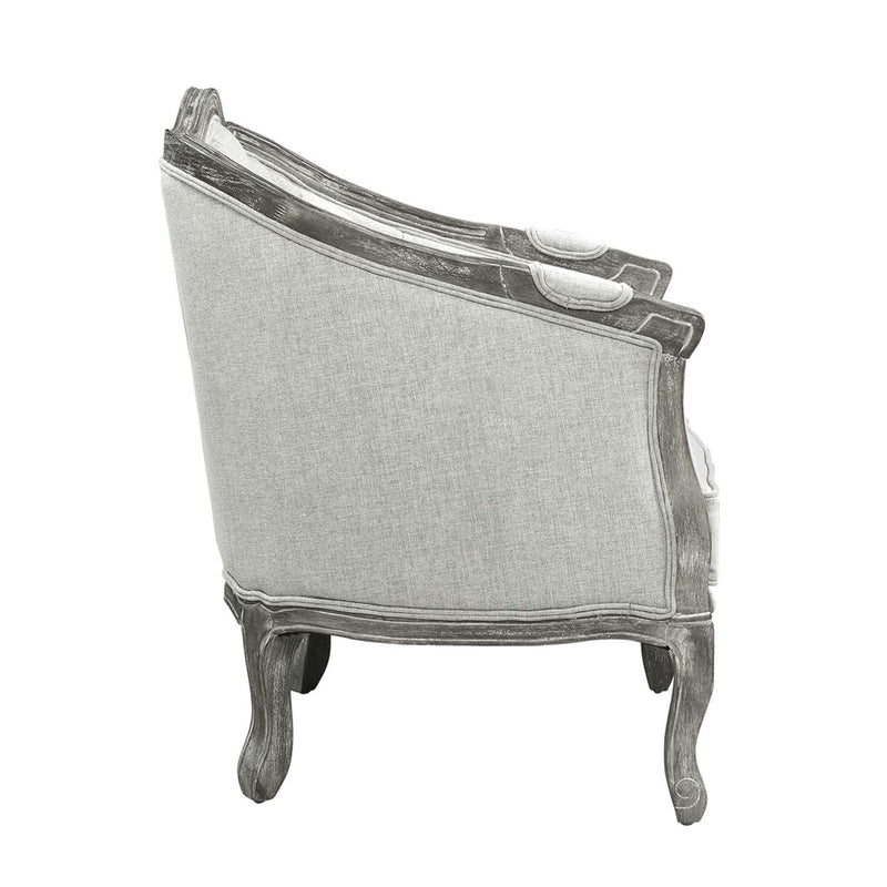 Samael Chair w/Pillow, Gray Linen & Gray Oak Finish Acme