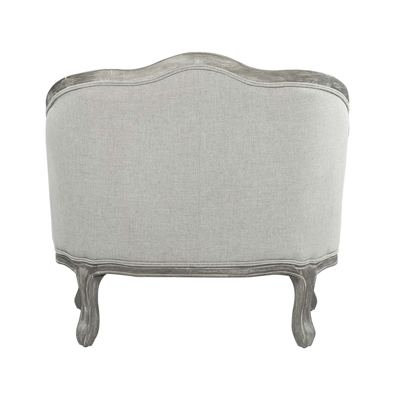 Samael Chair w/Pillow, Gray Linen & Gray Oak Finish Acme