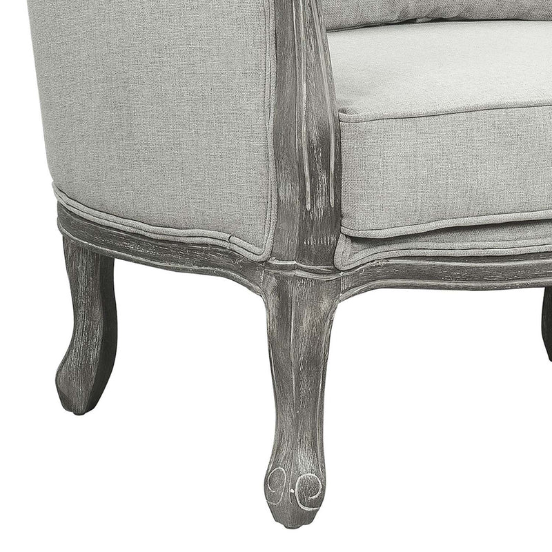Samael Chair w/Pillow, Gray Linen & Gray Oak Finish Acme