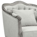 Samael Chair w/Pillow, Gray Linen & Gray Oak Finish Acme