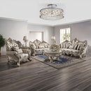 Danae Chair w/2 Pillows, Fabric, Champagne & Gold Finish Acme