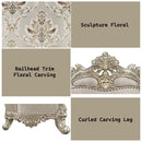 Danae Chair w/2 Pillows, Fabric, Champagne & Gold Finish Acme