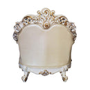 Vendome Chair w/Pillow, Champagne Faux Leather & Antique Pearl Finish Acme