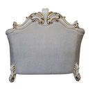 Vendome II Chair w/2 Pillows, Two Tone Ivory Fabric & Antique Pearl Finish Acme