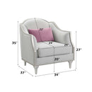 Kasa Chair w/Pillow, Beige Linen & Champagne Finish Acme