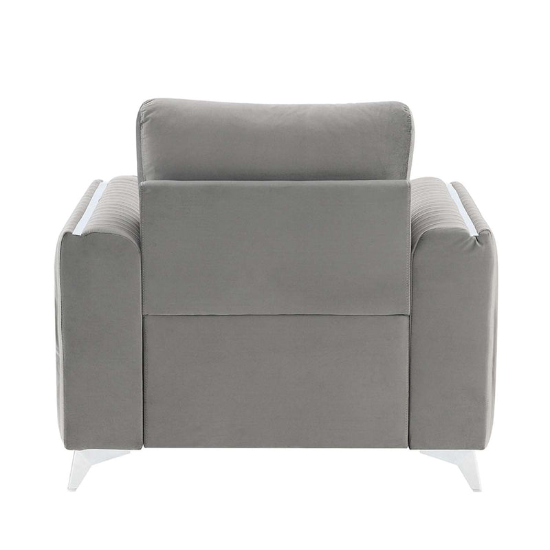 Wenona Chair, Gray Velvet Acme