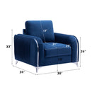 Wenona Chair, Blue Velvet Acme