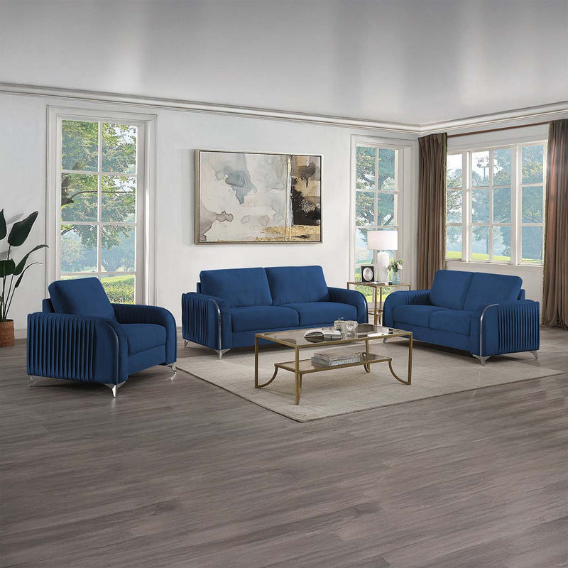 Wenona Chair, Blue Velvet Acme