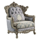 Miliani Chair w/Pillow, Fabric & Antique Bronze Finish Acme