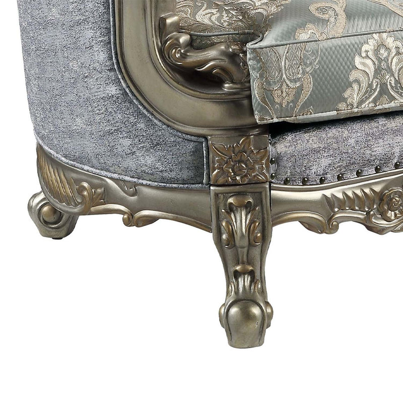 Miliani Chair w/Pillow, Fabric & Antique Bronze Finish Acme