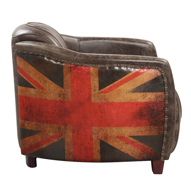 Brancaster Chair, Antique Slate Top Grain Leather Acme