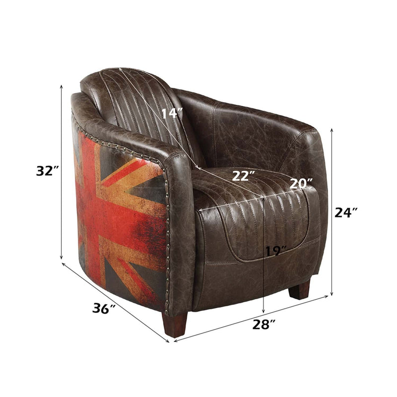 Brancaster Chair, Antique Slate Top Grain Leather Acme