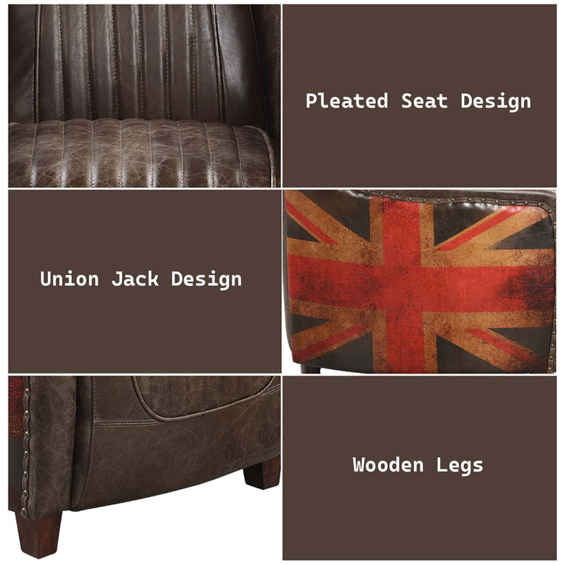 Brancaster Chair, Antique Slate Top Grain Leather Acme