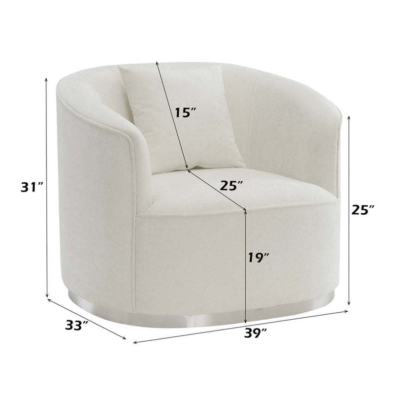 Odette Chair w/Pillow, Beige Chenille Acme